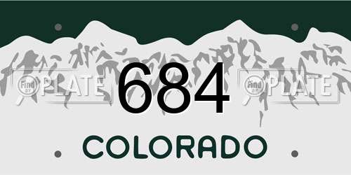 684 Colorado License Plate