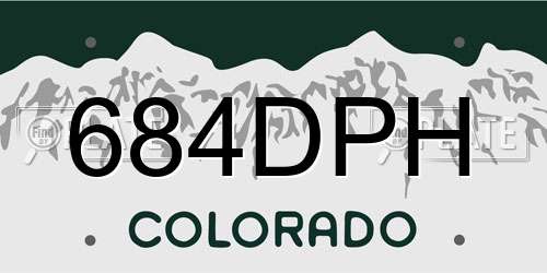 684DPH Colorado License Plate