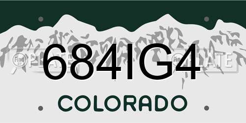684IG4 Colorado License Plate