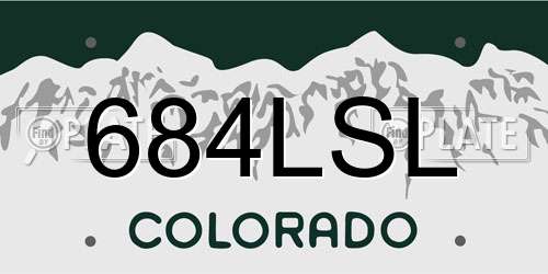 684LSL Colorado License Plate