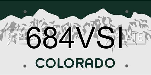 684VSI Colorado License Plate