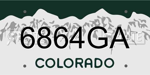 6864GA Colorado License Plate
