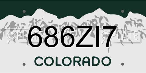 686ZI7 Colorado License Plate