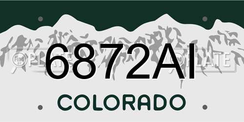 6872AI Colorado License Plate