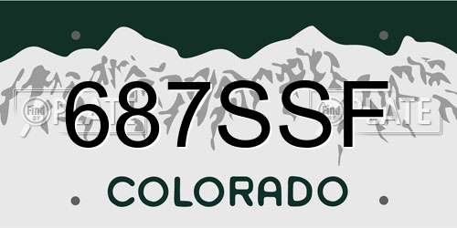 687SSF Colorado License Plate