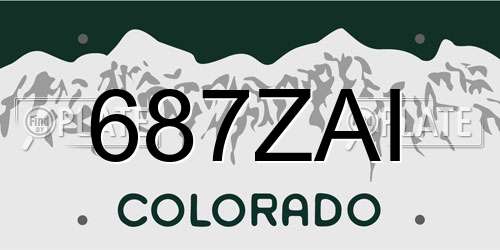 687ZAI Colorado License Plate