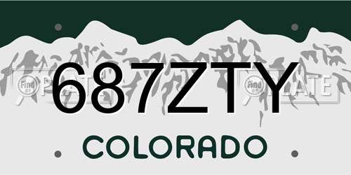 687ZTY Colorado License Plate