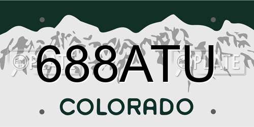 688ATU Colorado License Plate
