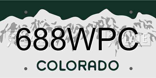 688WPC Colorado License Plate