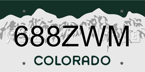 688ZWM Colorado License Plate