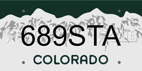 689STA Colorado License Plate