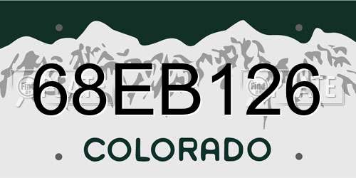 68EB126 Colorado License Plate