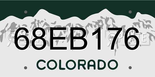 68EB176 Colorado License Plate