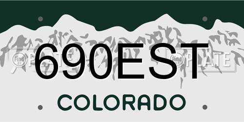 690EST Colorado License Plate
