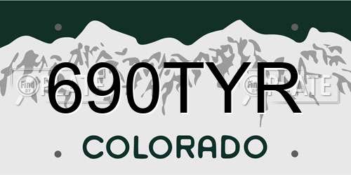 690TYR Colorado License Plate