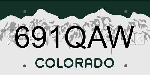 691QAW Colorado License Plate