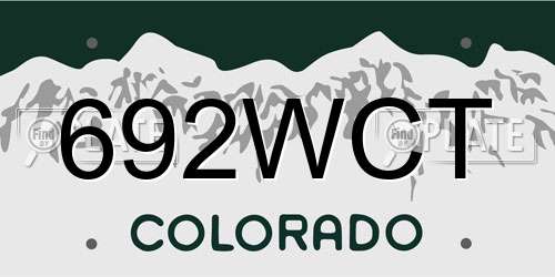 692WCT Colorado License Plate