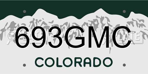 693GMC Colorado License Plate