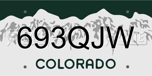 693QJW Colorado License Plate