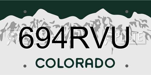 694RVU Colorado License Plate