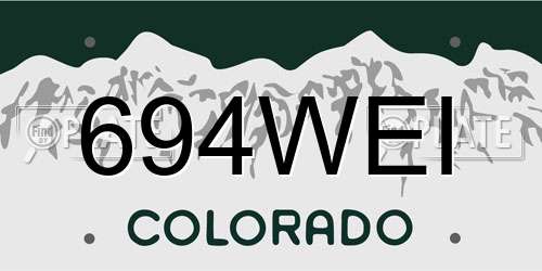 694WEI Colorado License Plate