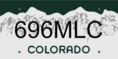 696MLC Colorado License Plate