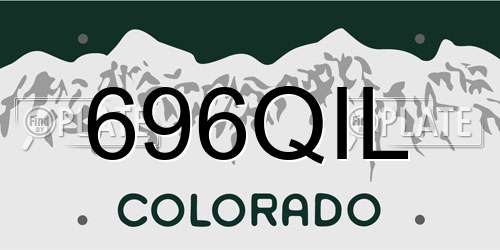 696QIL Colorado License Plate