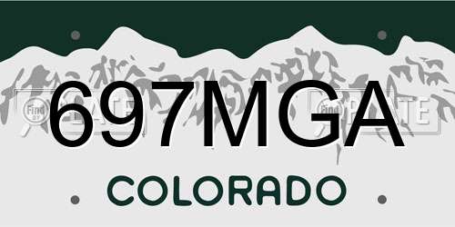 697MGA Colorado License Plate