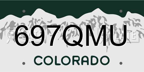 697QMU Colorado License Plate