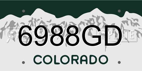 6988GD Colorado License Plate