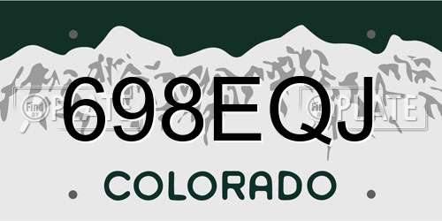 698EQJ Colorado License Plate