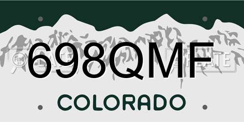 698QMF Colorado License Plate