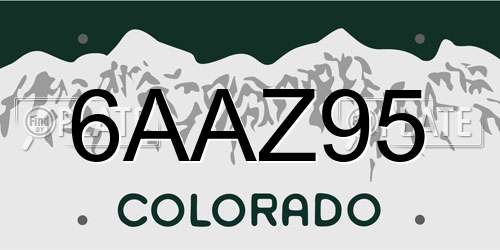 6AAZ95 Colorado License Plate