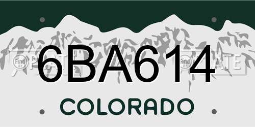 6BA614 Colorado License Plate