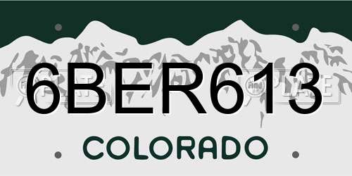 6BER613 Colorado License Plate