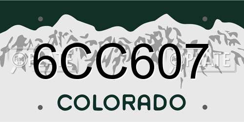 6CC607 Colorado License Plate