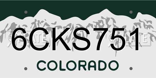 6CKS751 Colorado License Plate