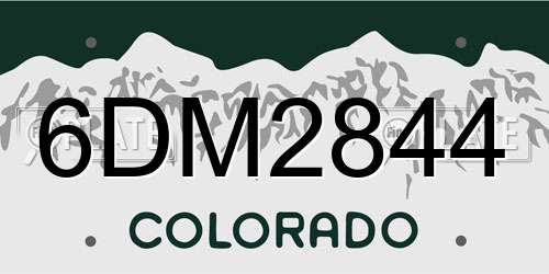 6DM2844 Colorado License Plate