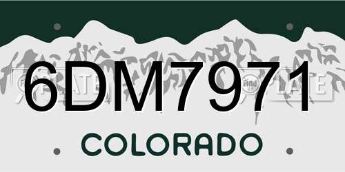 6DM7971 Colorado License Plate