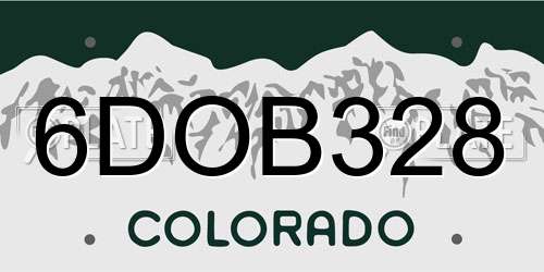 6DOB328 Colorado License Plate