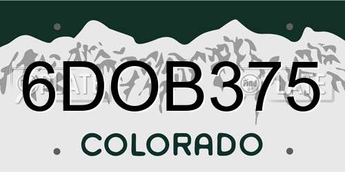 6DOB375 Colorado License Plate