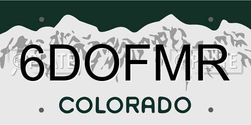 6DOFMR Colorado License Plate