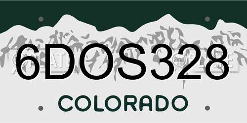 6DOS328 Colorado License Plate