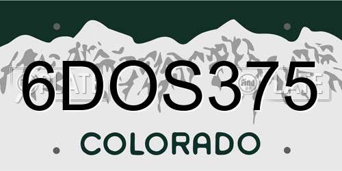 6DOS375 Colorado License Plate