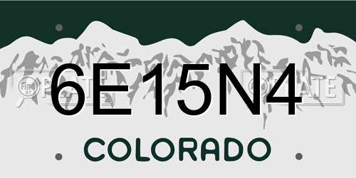 6E15N4 Colorado License Plate