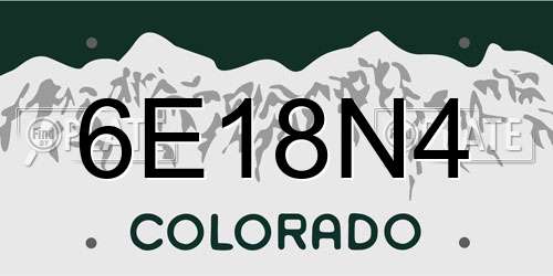6E18N4 Colorado License Plate