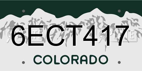 6ECT417 Colorado License Plate