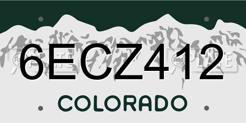 6ECZ412 Colorado License Plate