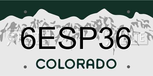 6ESP36 Colorado License Plate