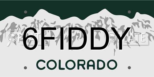 6FIDDY Colorado License Plate